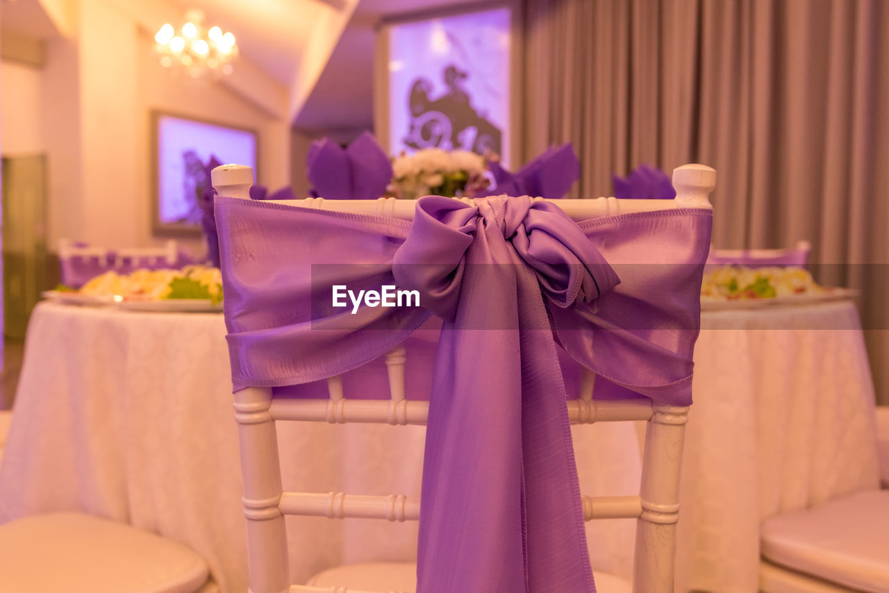 Decorated wedding table at greece