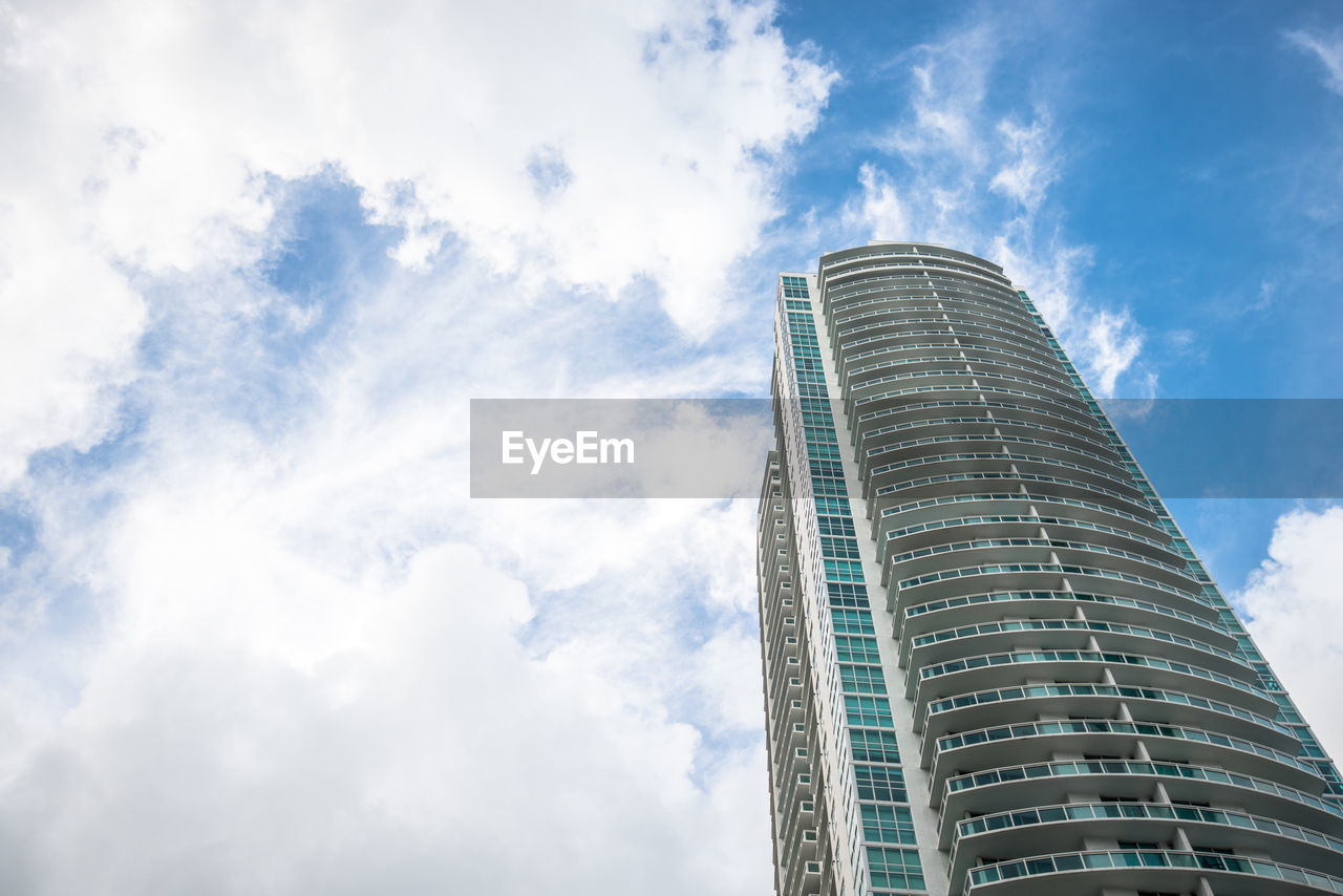 Low angle view of skyscrapers against sky