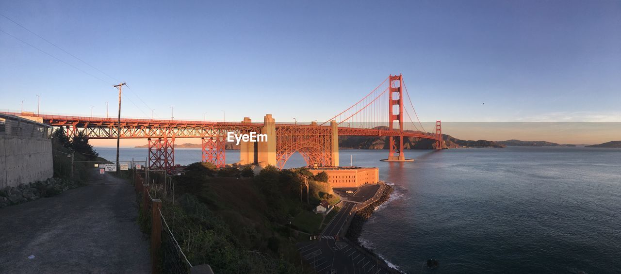 View of golden gate bridge in early morning light