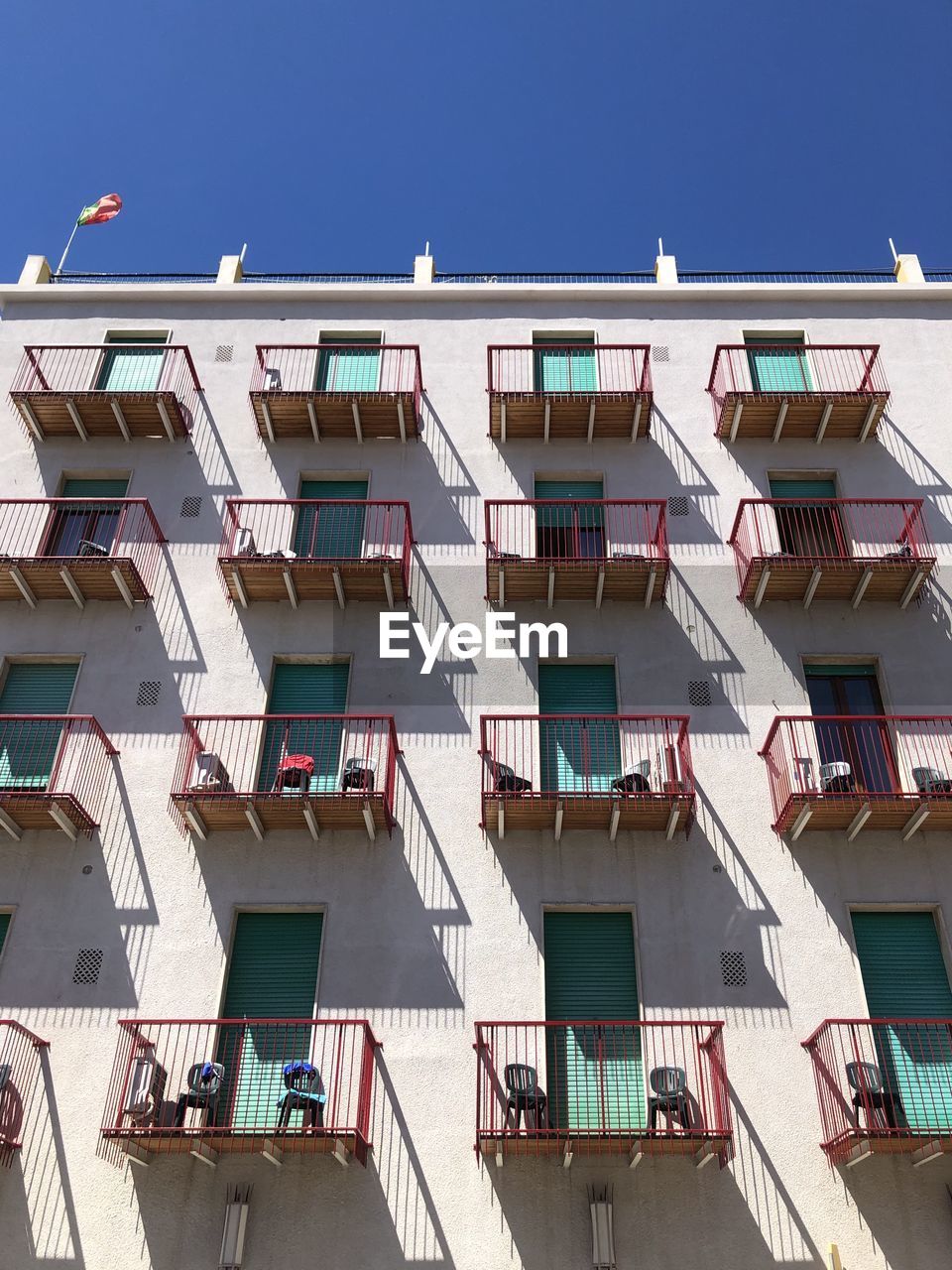 Low angle view of building against clear sky