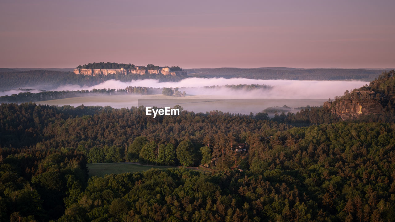 View from bastei bridge at sunrise