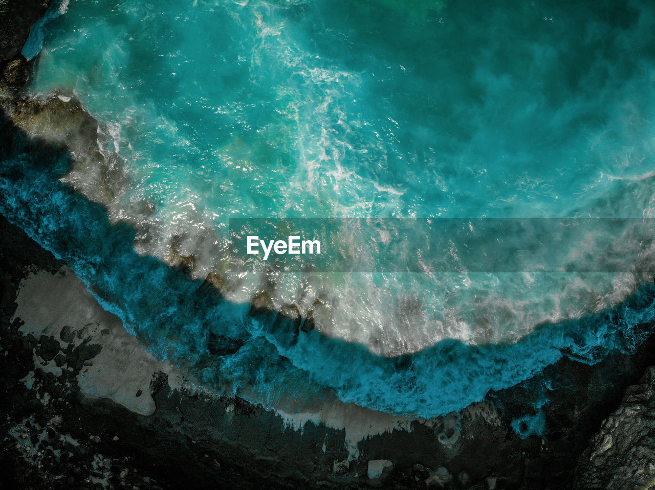 Panoramic view of sea and rocks