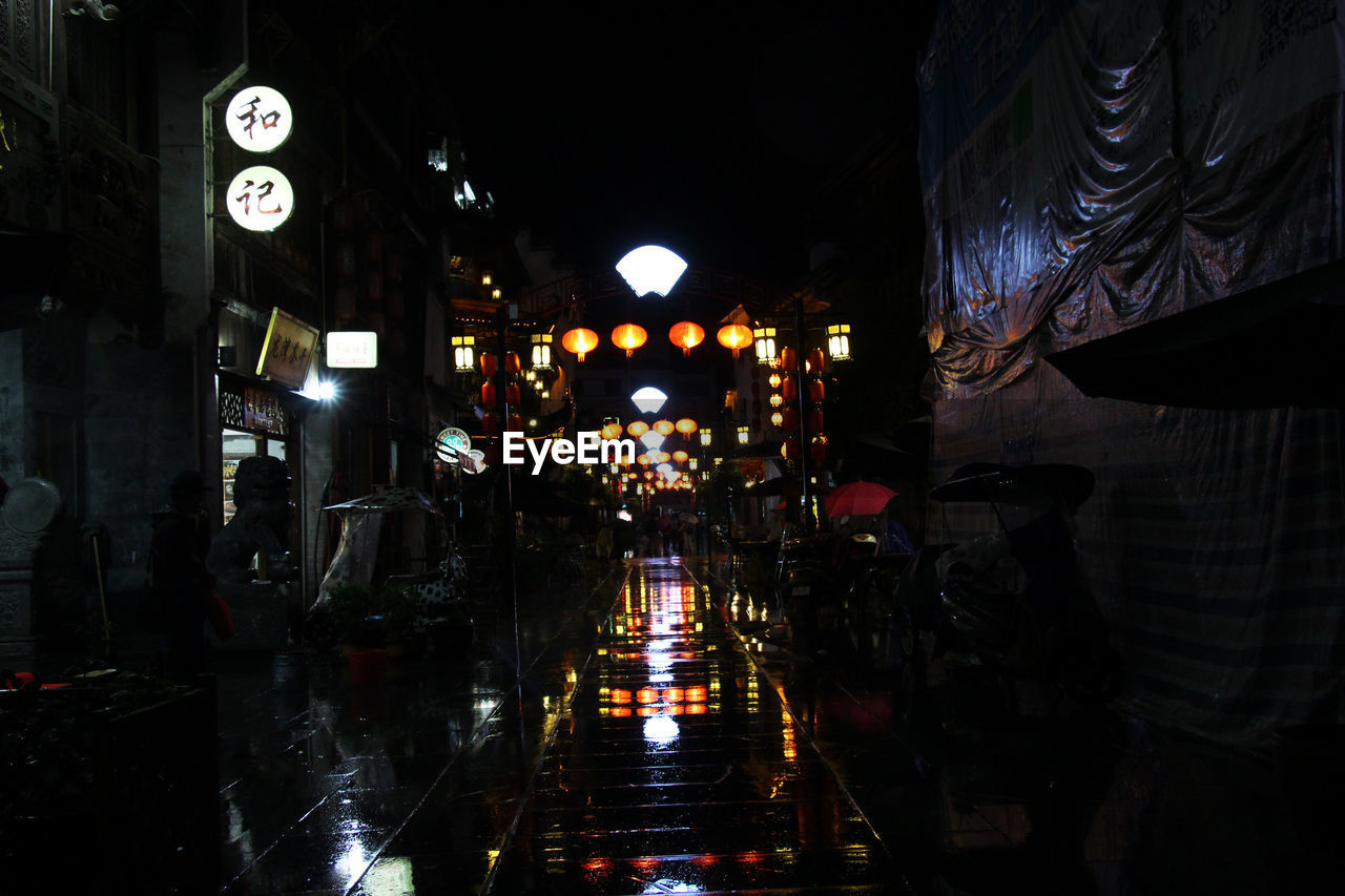 REFLECTION OF ILLUMINATED LIGHTS ON WATER