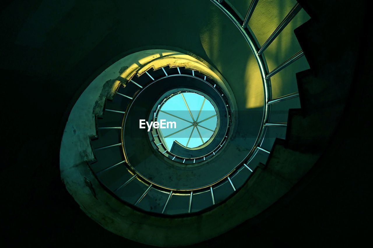 Low angle view of spiral staircase