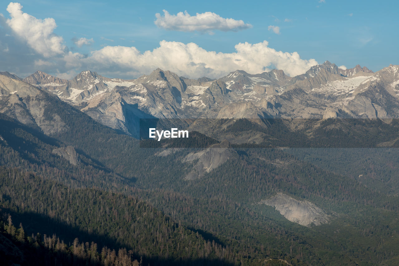 Panoramic view of landscape and mountains against sky