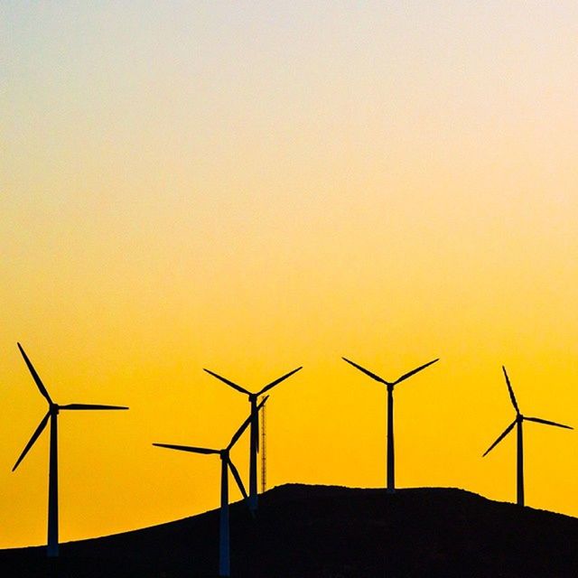 WIND TURBINES ON LANDSCAPE