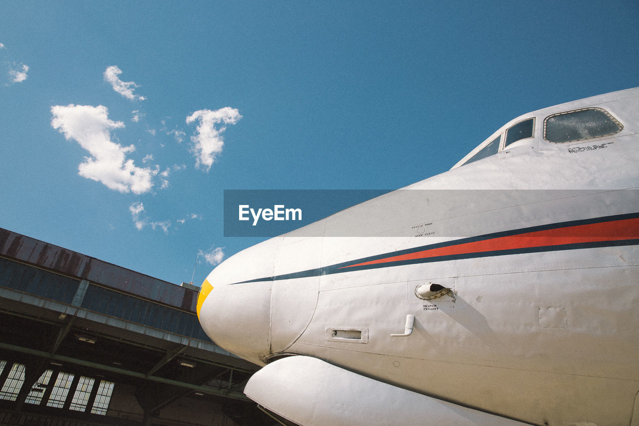 Airplane parked at runway