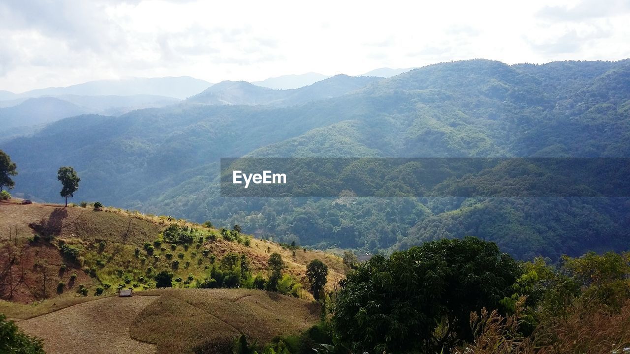 Scenic view of mountains against sky