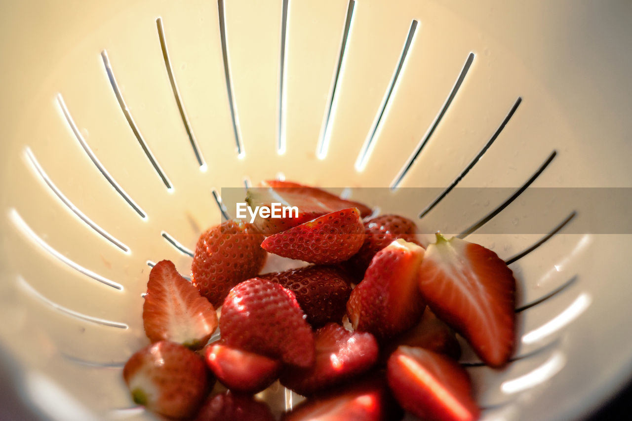 Close-up of strawberries in bowl