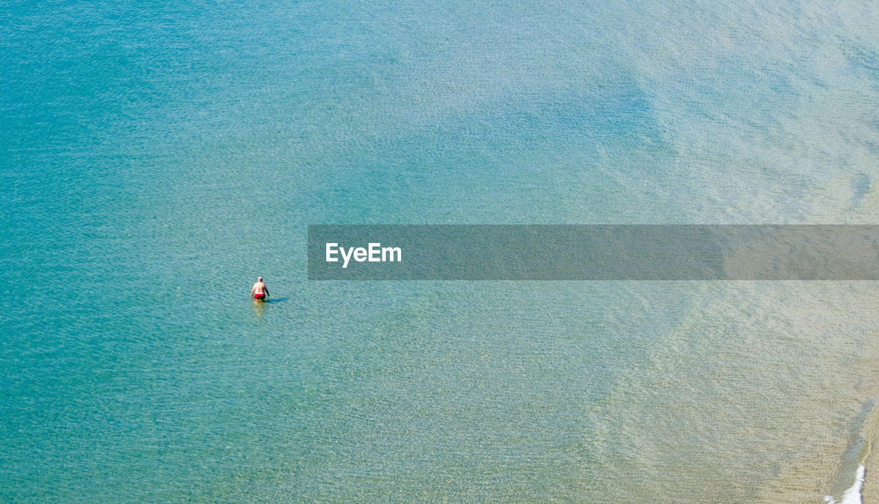 High angle view of scenery and sea