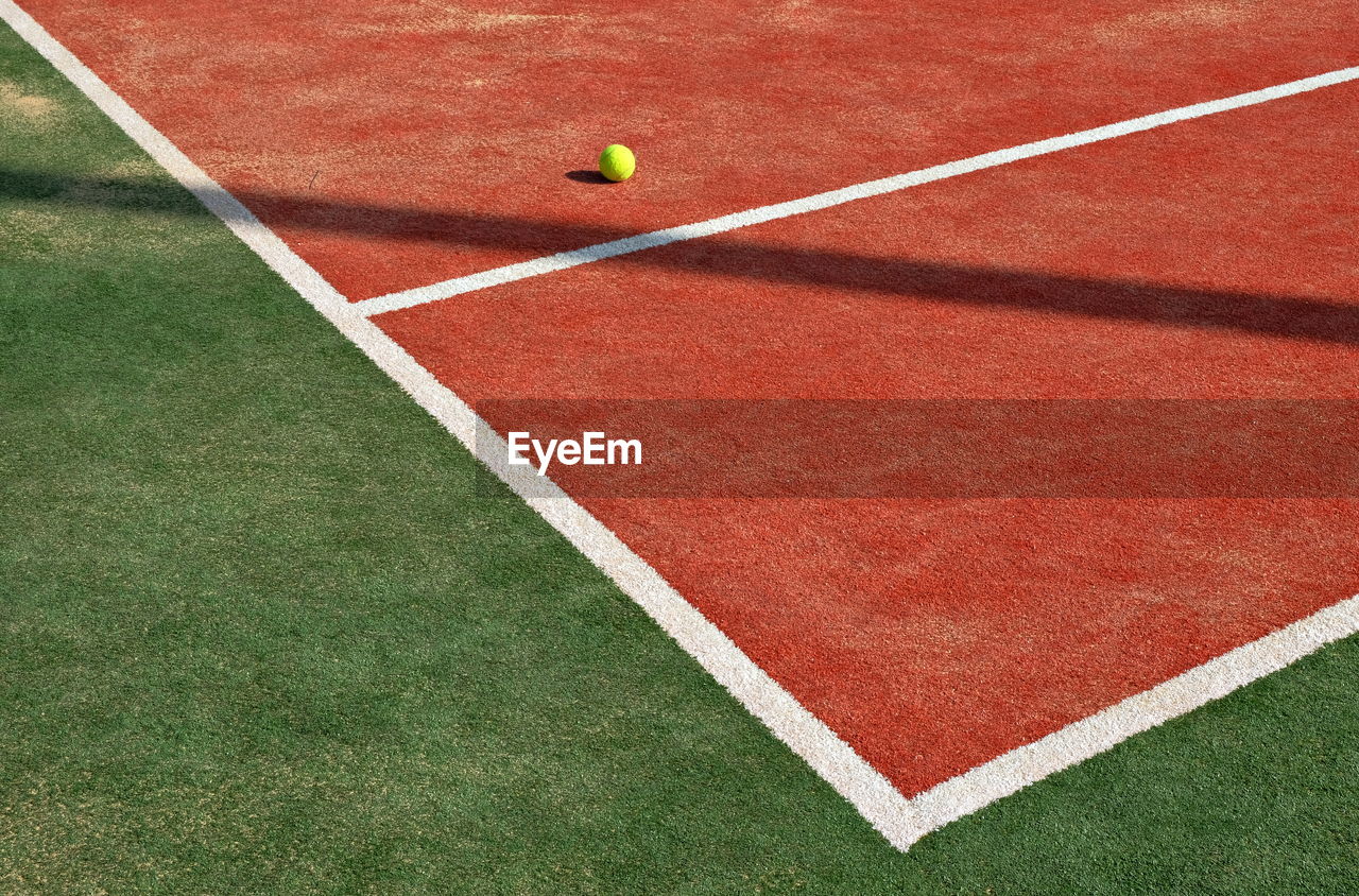 High angle view of tennis court