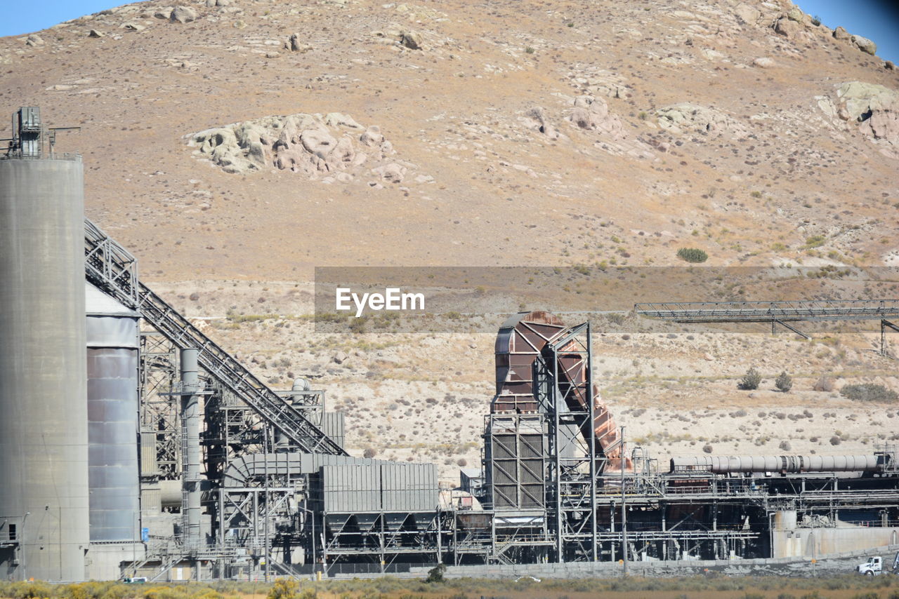 Industrial work area alone in the desert