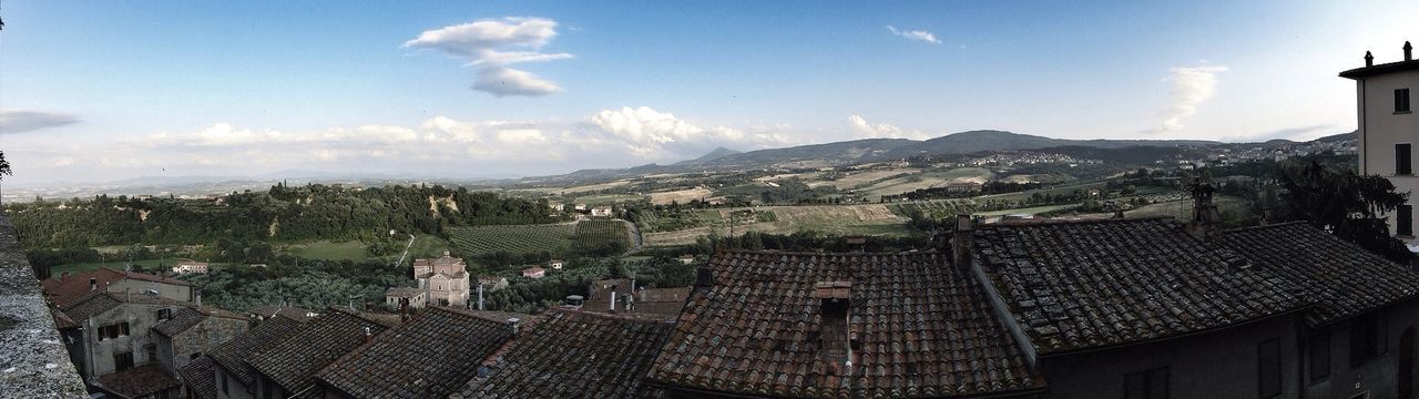 TOWNSCAPE AGAINST CLOUDY SKY