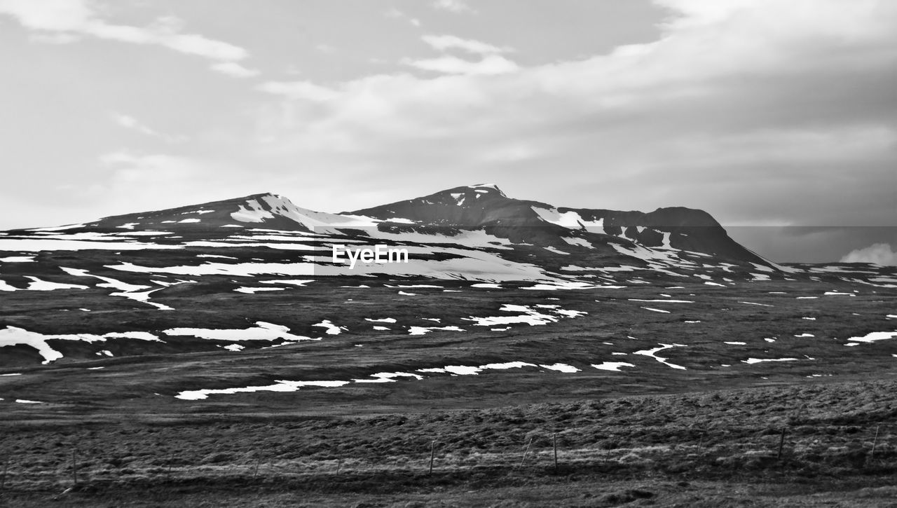 SCENIC VIEW OF SNOW COVERED MOUNTAINS AGAINST SKY