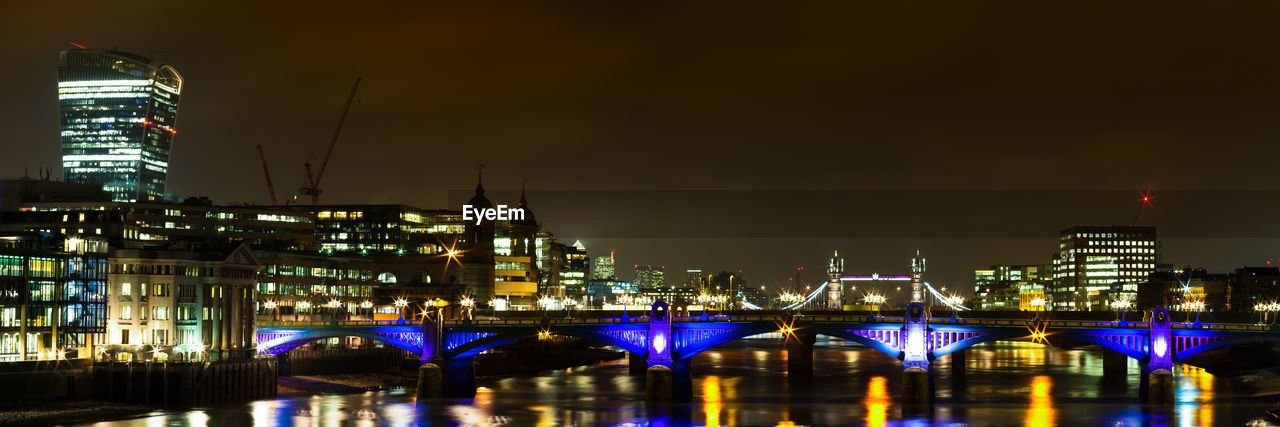 ILLUMINATED BUILDINGS AT NIGHT