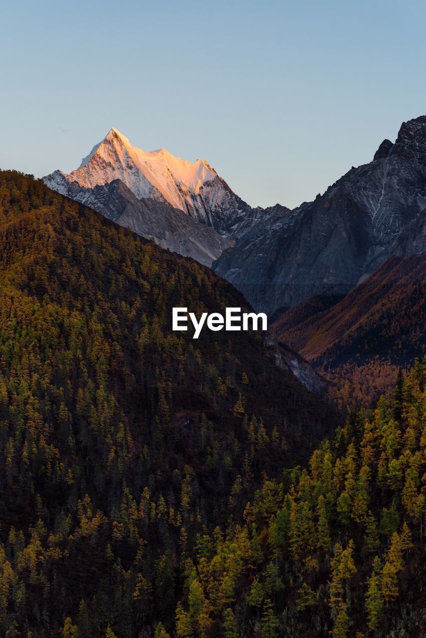 Scenic view of mountains against clear sky