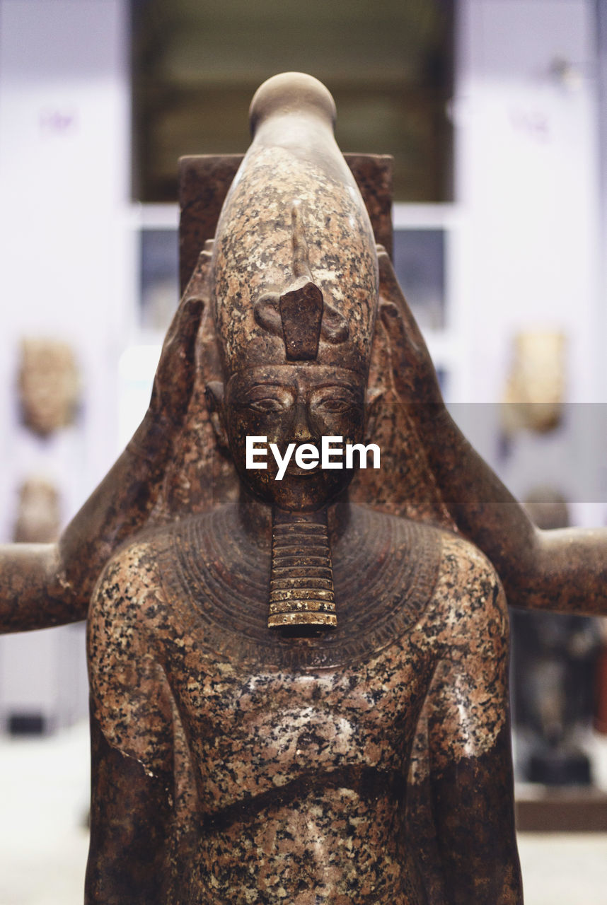 Close-up of pharaoh in museum