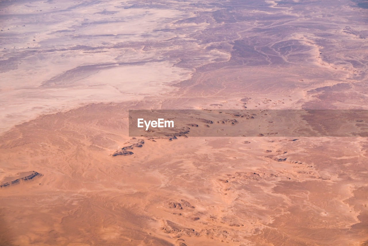 HIGH ANGLE VIEW OF DESERT LAND