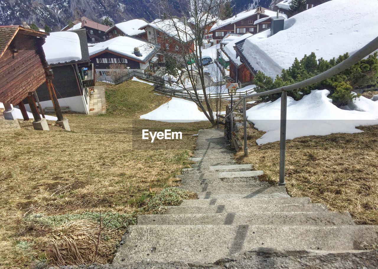 View of buildings in winter