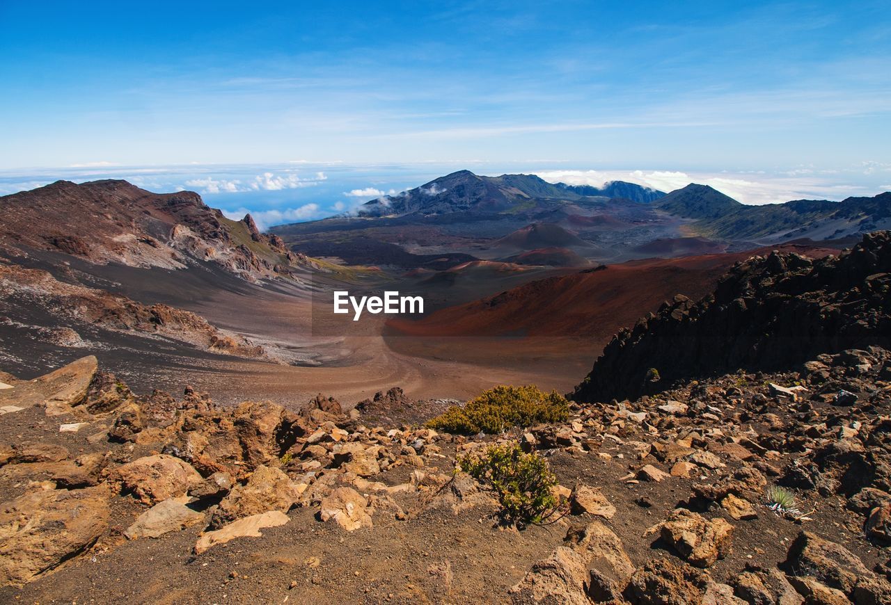 Scenic view of mountains against sky