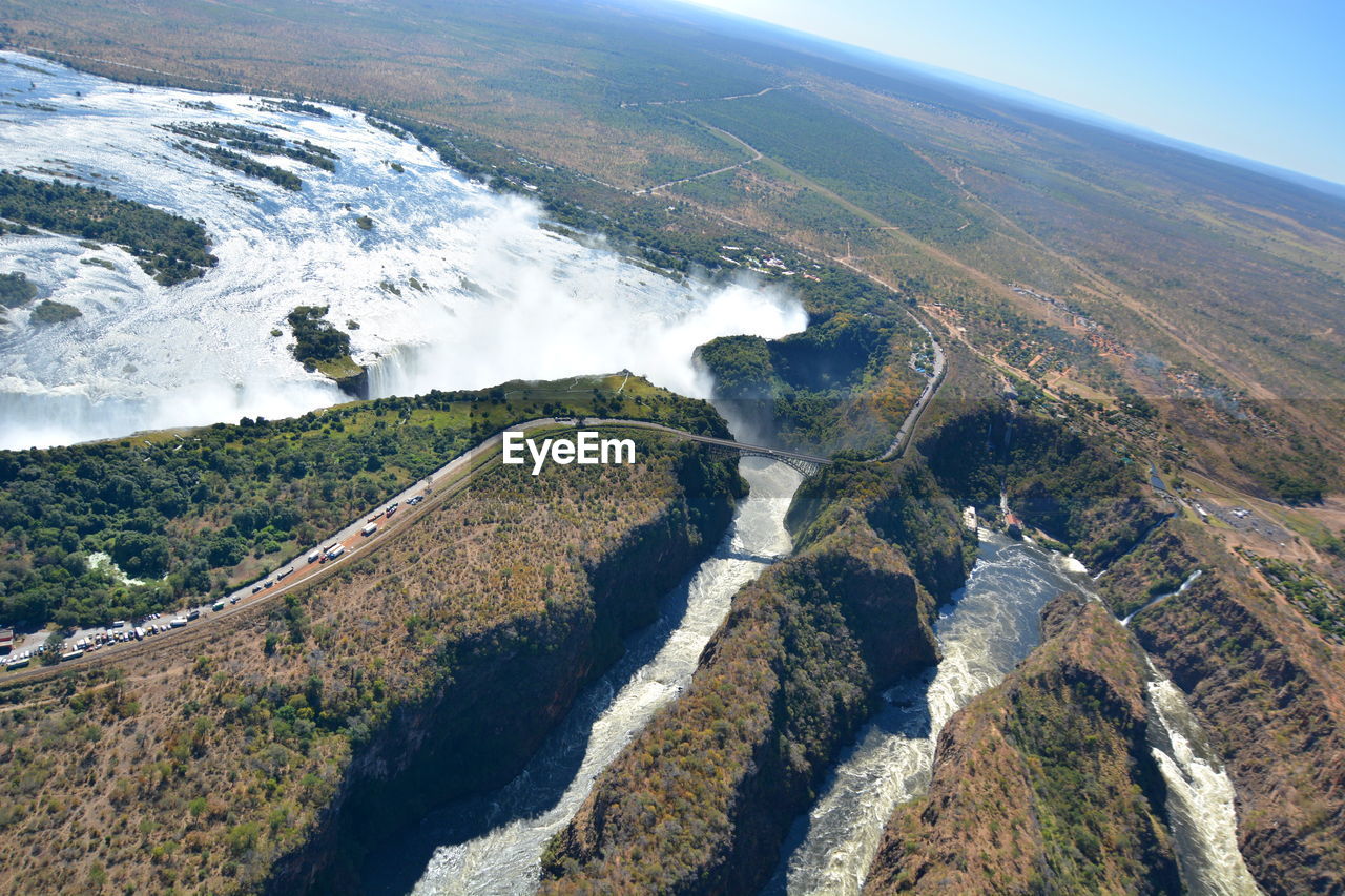 Aerial view of victoria falls