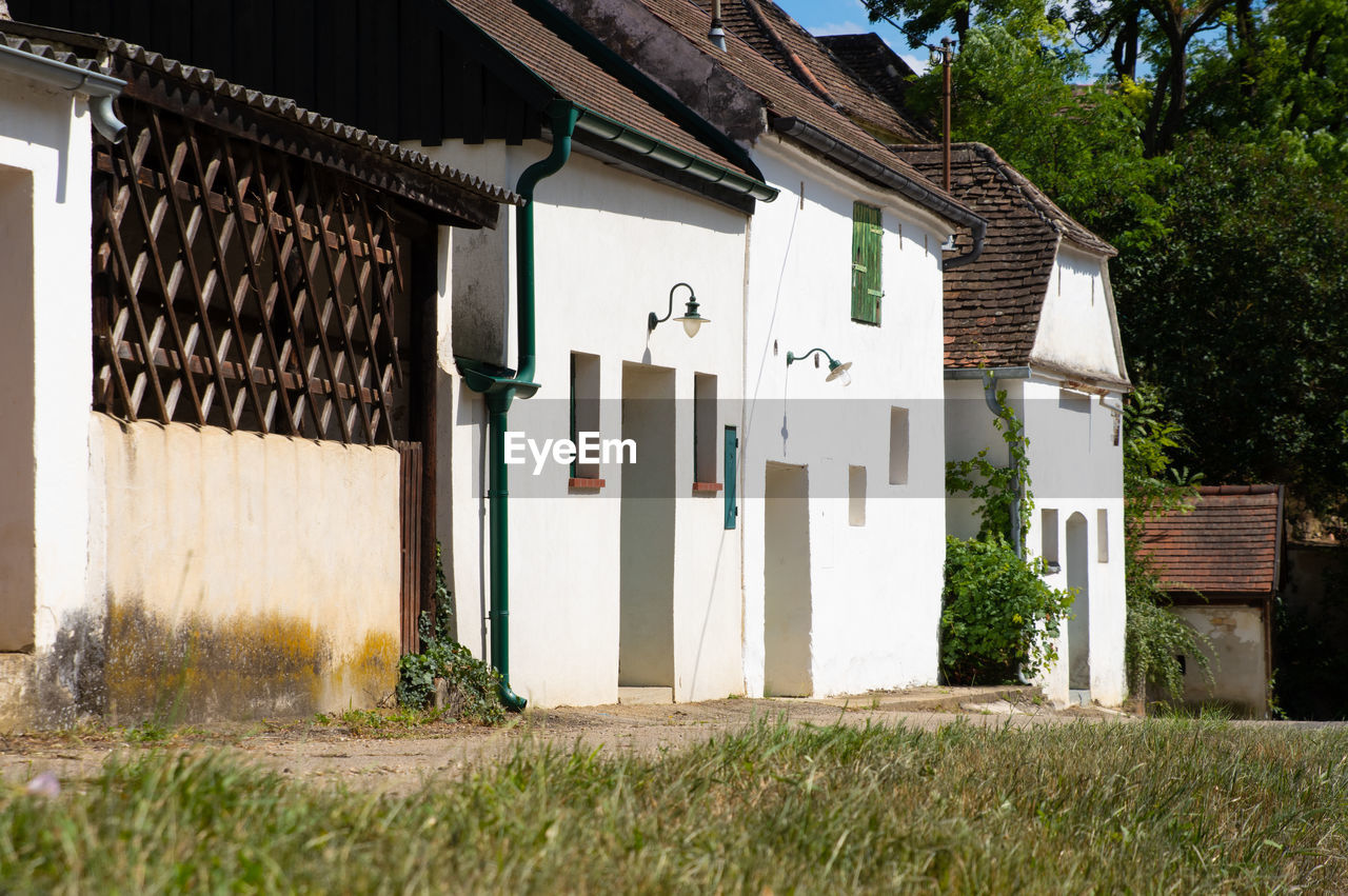 architecture, building exterior, built structure, building, house, home, plant, grass, residential district, entrance, nature, door, no people, cottage, estate, village, facade, day, outdoors, rural area, rural scene, front or back yard, landscape, tree, tradition, window, city