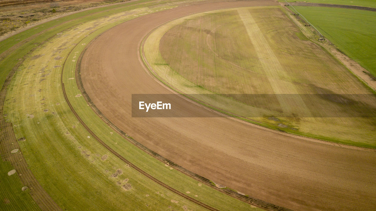 High angle view of agricultural field