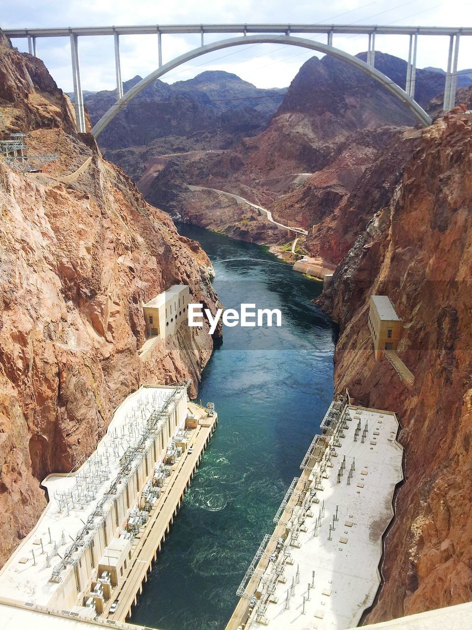 Overhead view of hoover dam