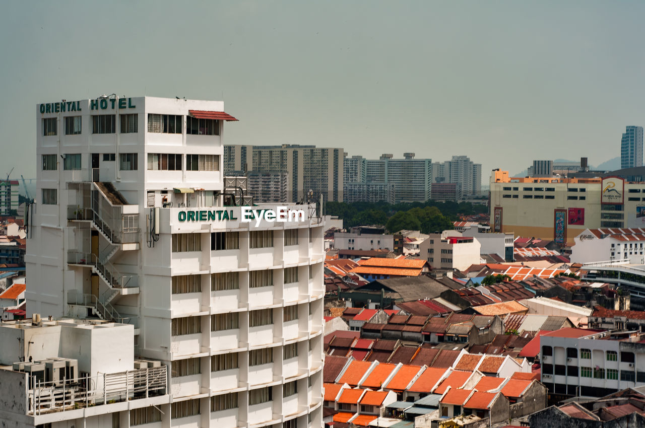 The colourful, multicultural of penang. british colonial buildings, chinese shophouses and mosques.