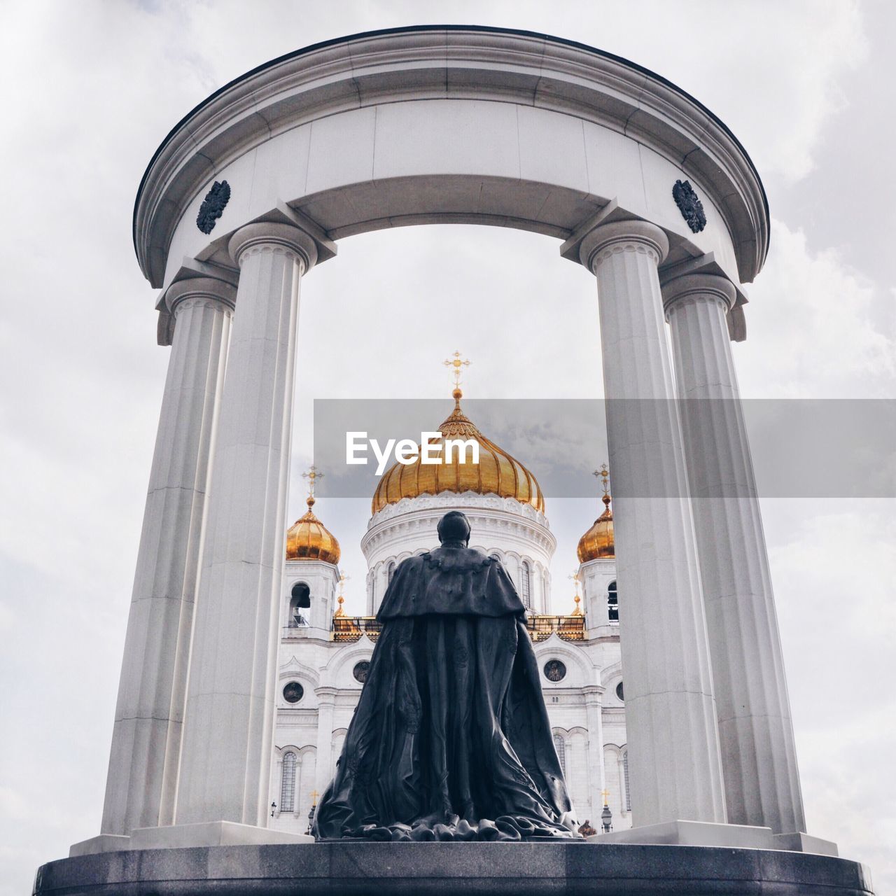 Czar alexander ii statue against temple of christ the savior