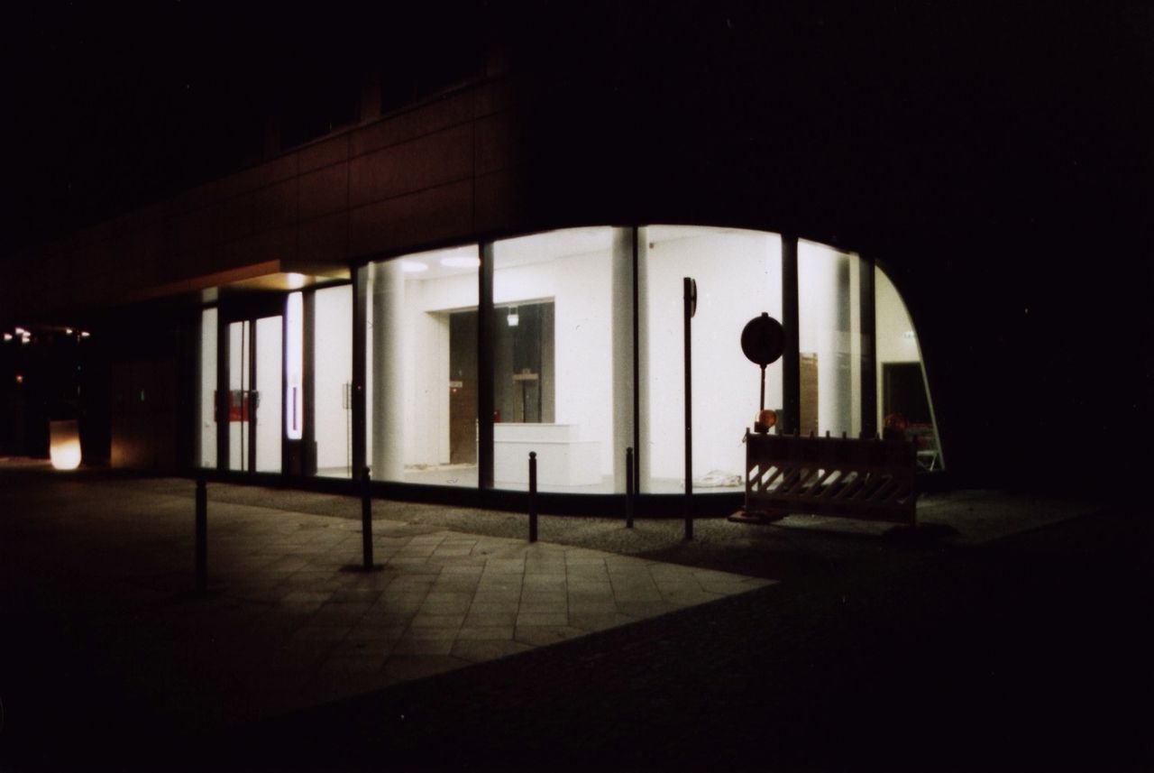 Exterior of building at night
