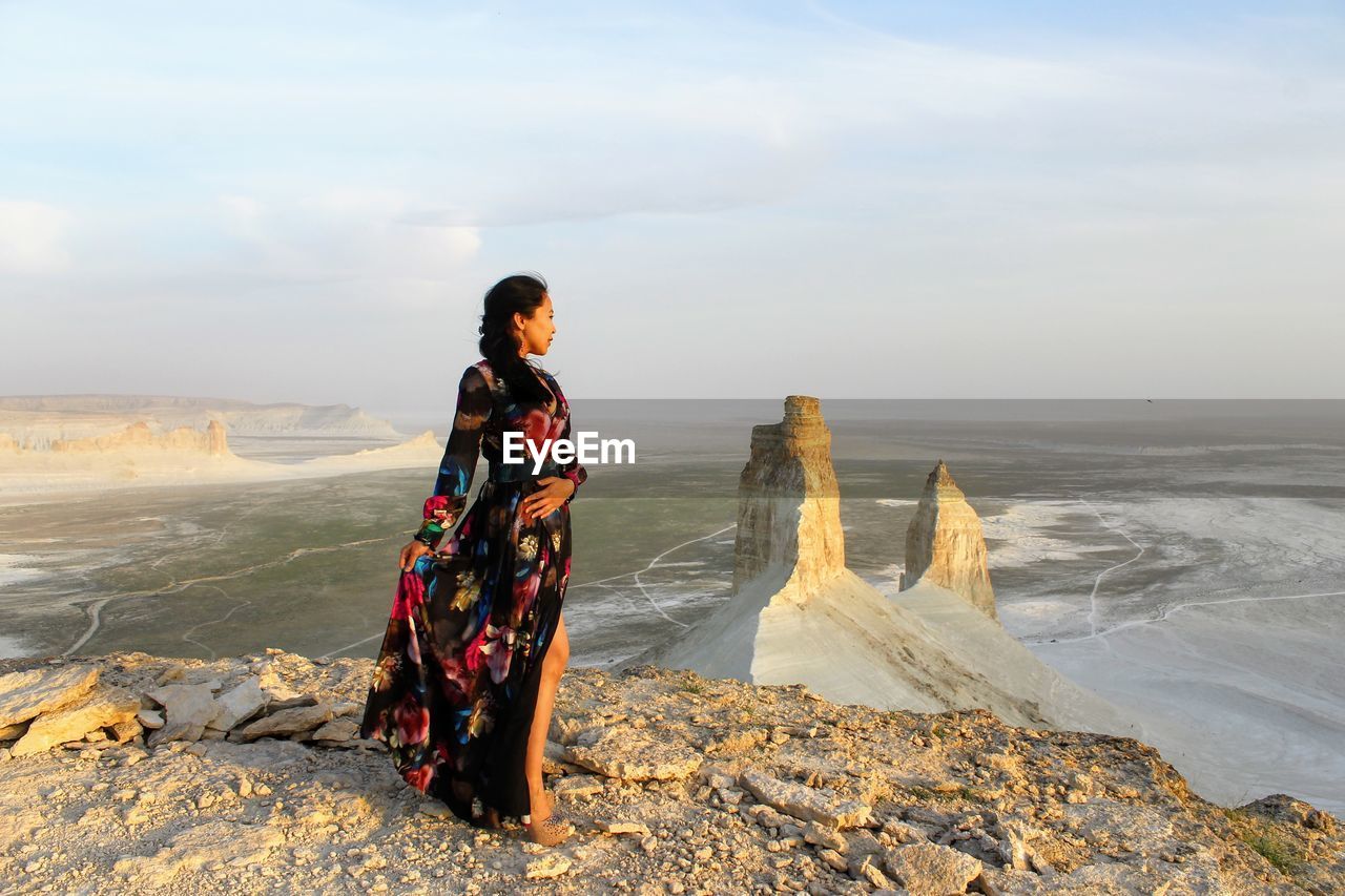 Young woman looking at landscape