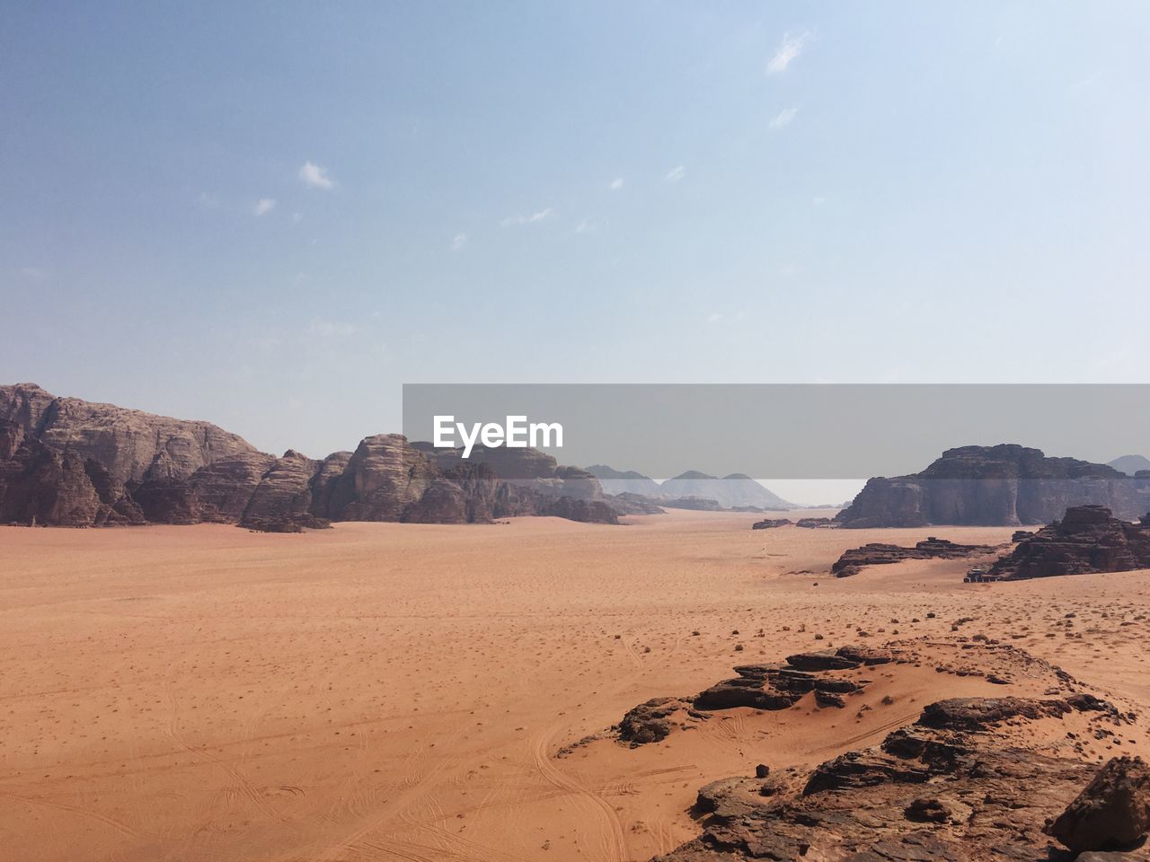 Scenic view of desert against sky