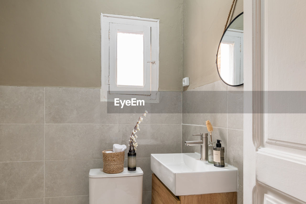 close-up of bathroom at home