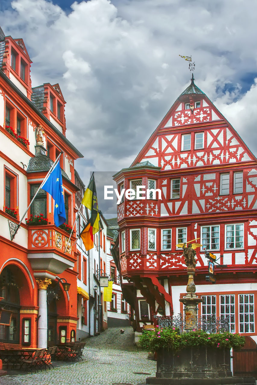 Square with historical houses in bernkastel-kues, germany