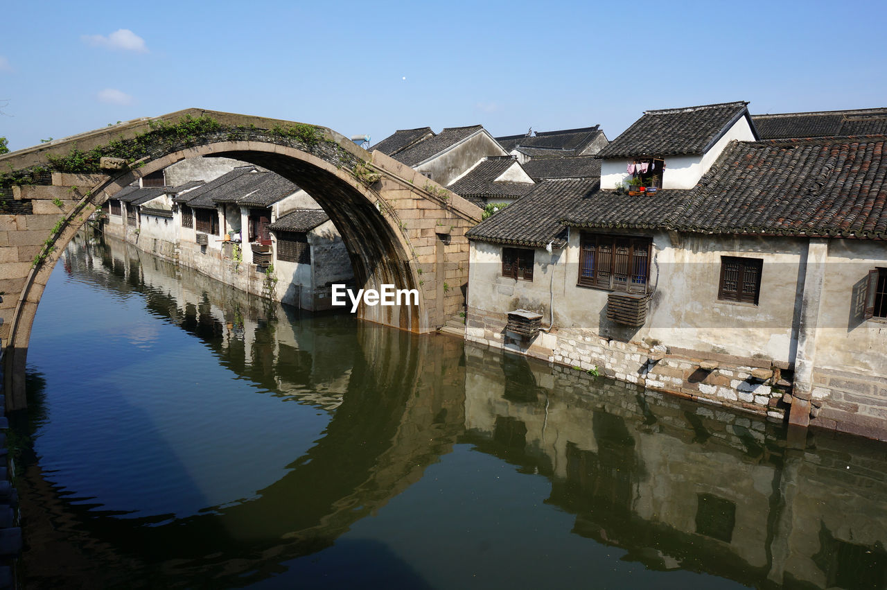 Reflection of buildings in water