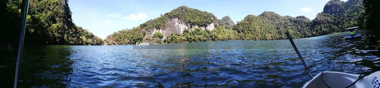 PANORAMIC VIEW OF LAKE AGAINST SKY