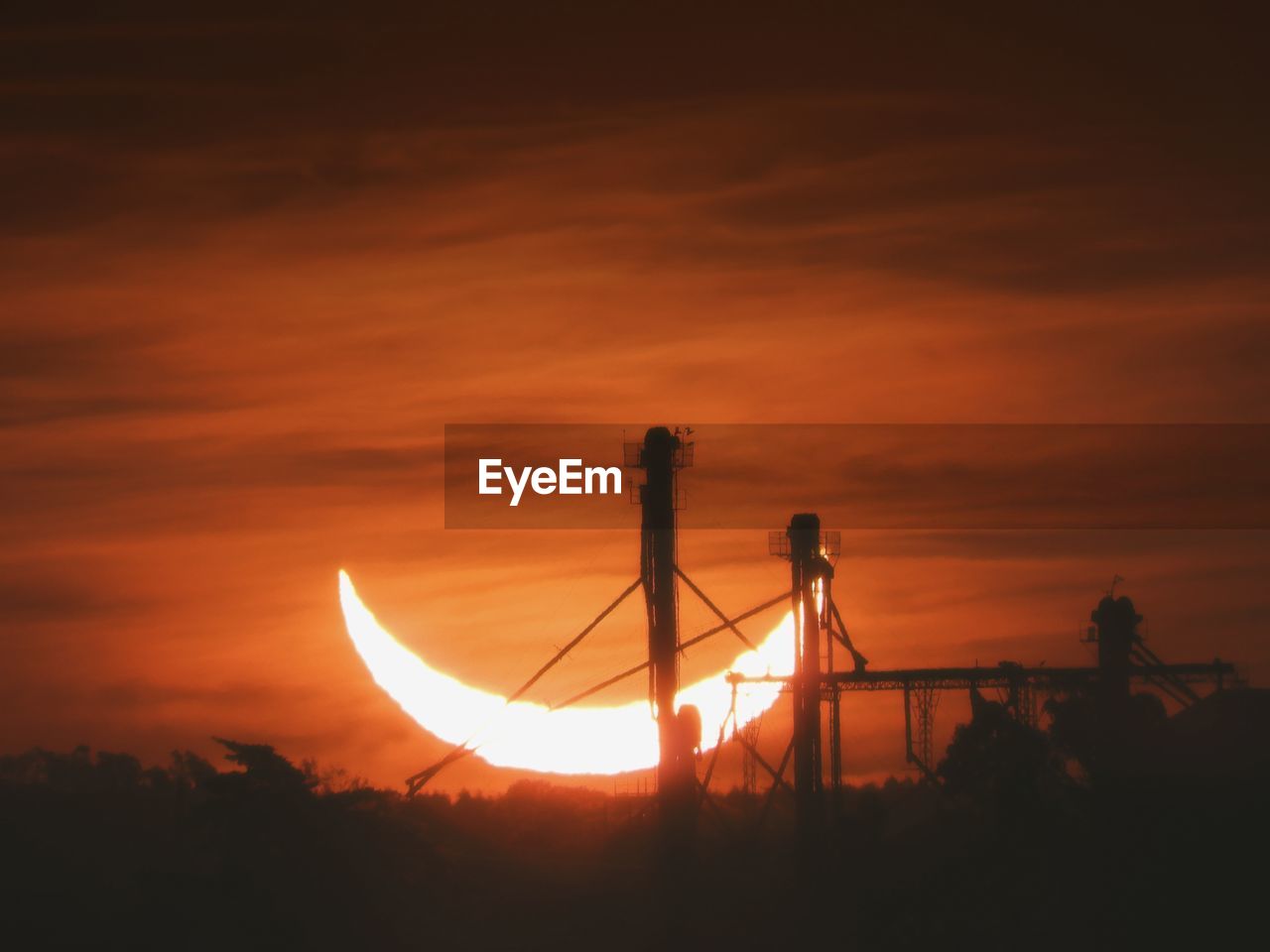 Sunset and eclipse