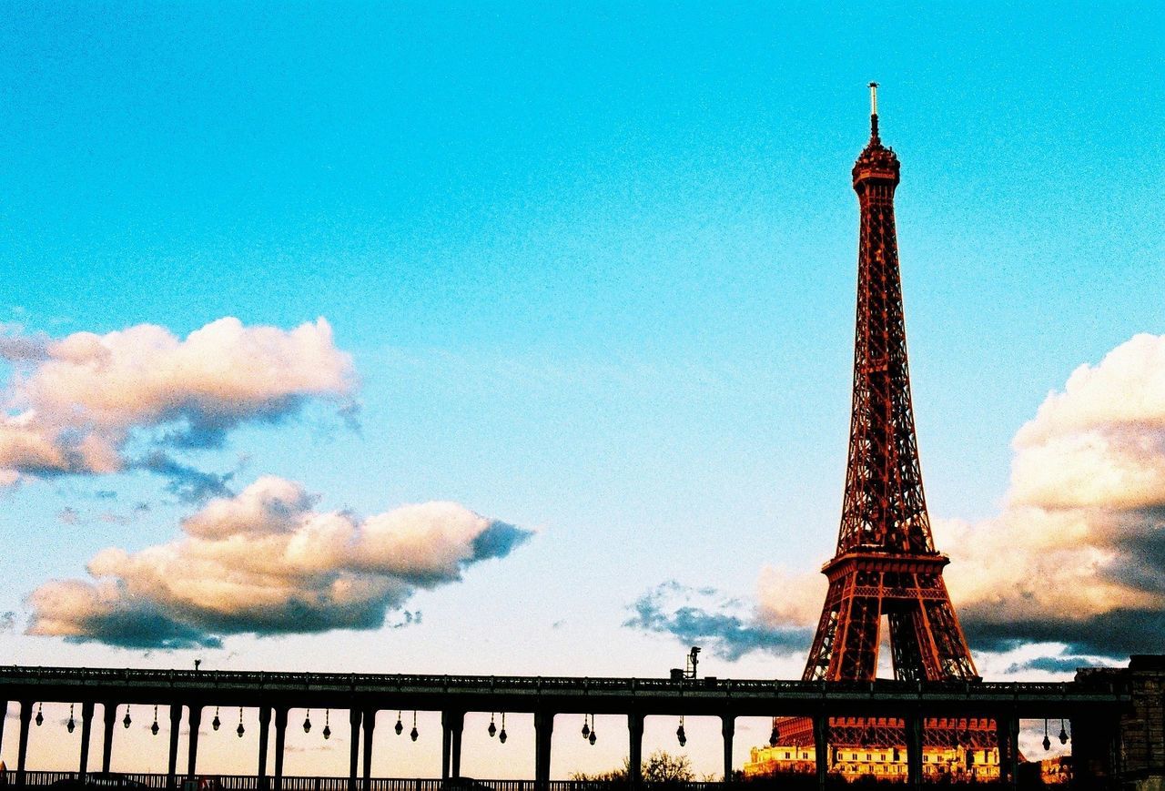 Low angle view of eiffel tower