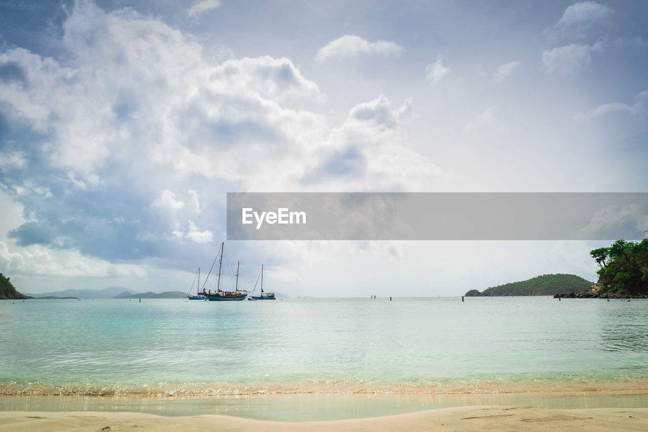 SAILBOATS ON SEA AGAINST SKY