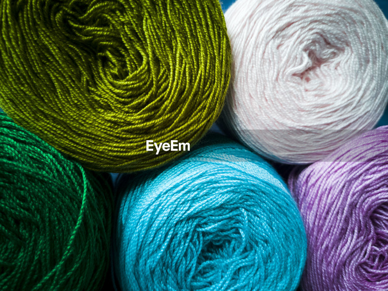 Full frame shot of colorful ball of wool