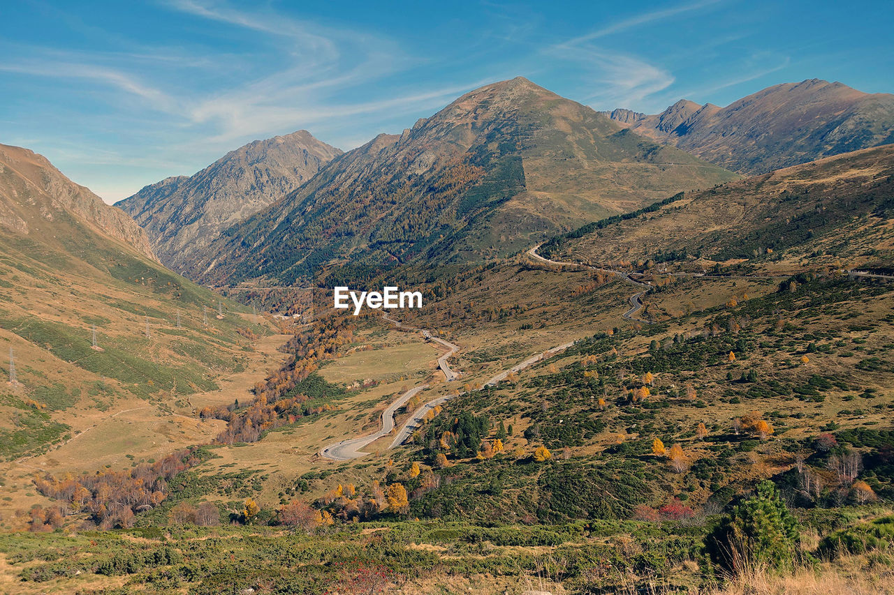 Low angle view of mountains against sky