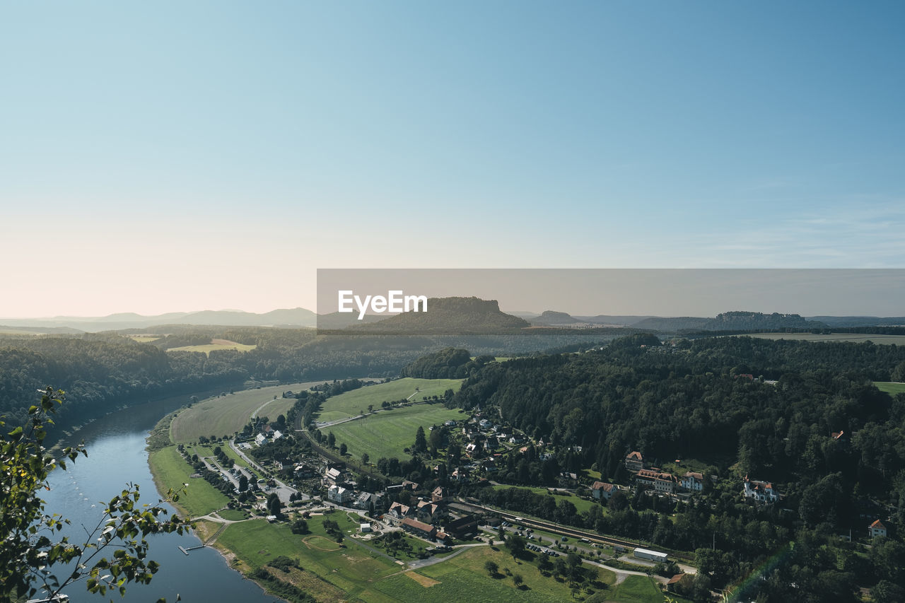 High angle view of landscape against sky