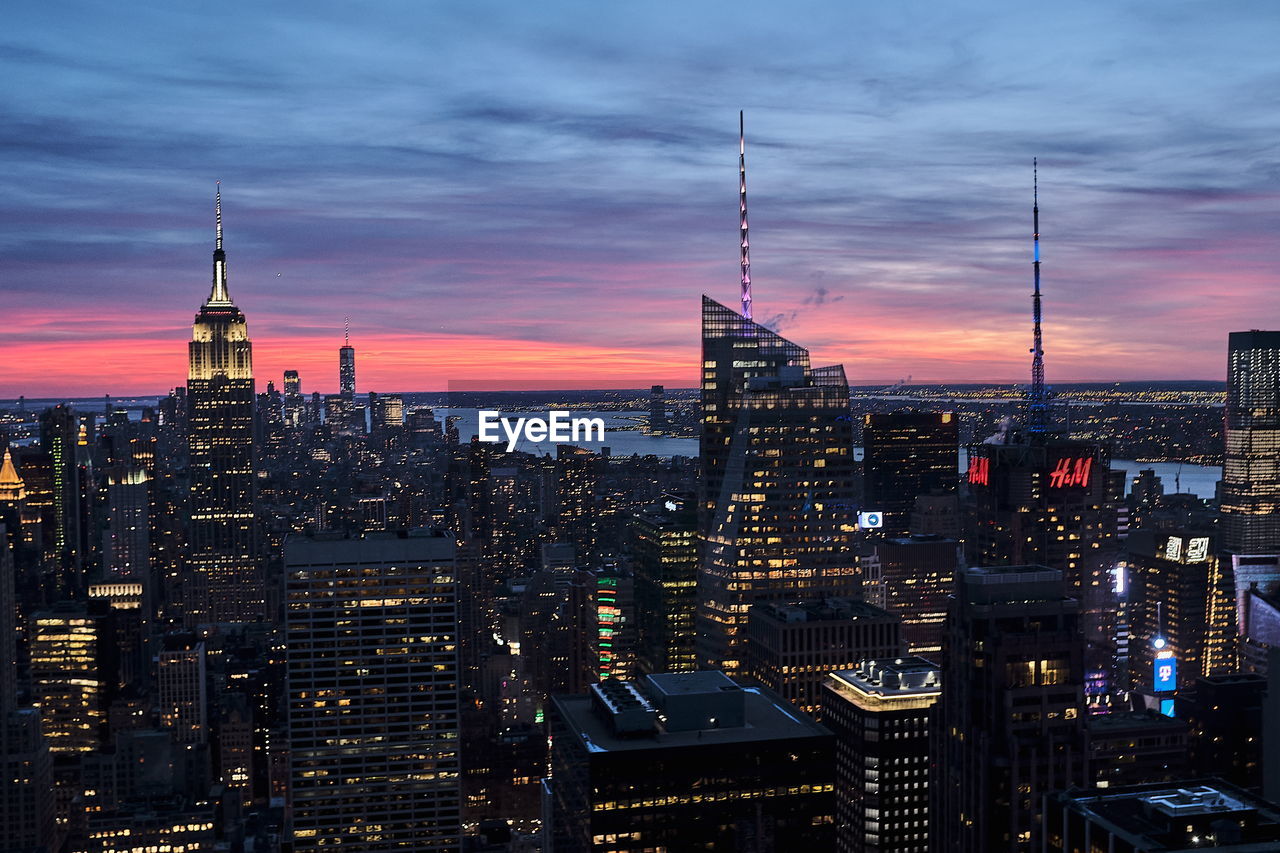 New york at sunset seen from top of the rock