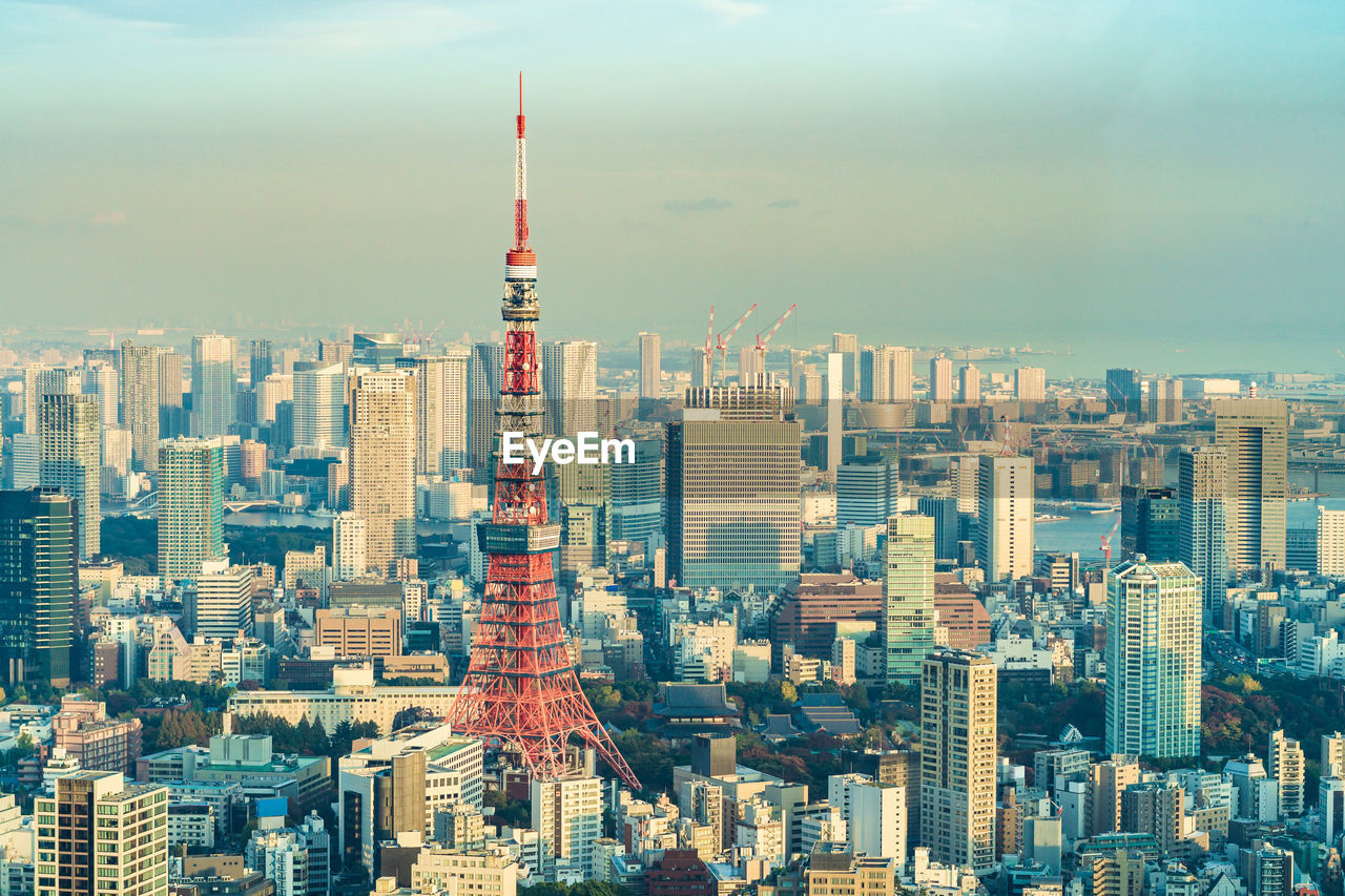 Aerial view of buildings in city