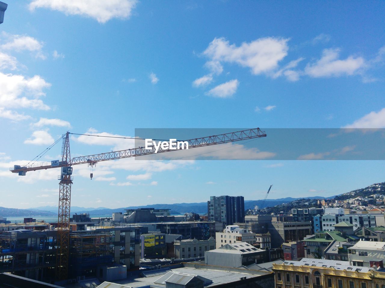 Cranes at construction site