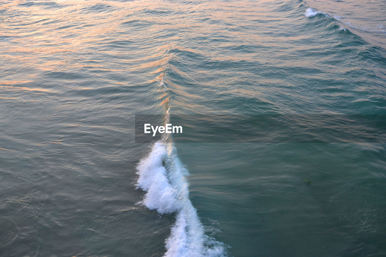 High angle view of wave in sea