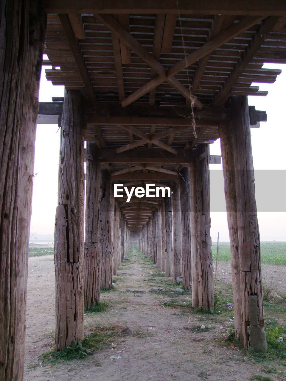 Under u bein teak bridge built 1782 and 0.7 miles long, myanmar 2017