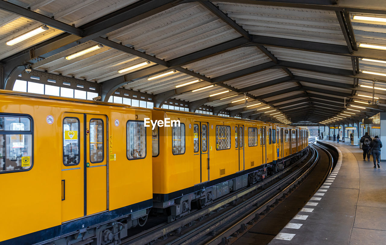 Train at railroad station platform