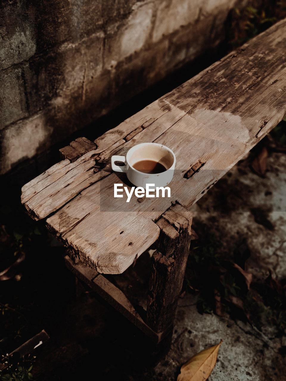 High angle view of coffee on table